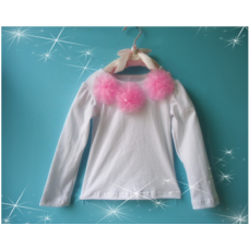 Μπλούζα ροζ ροζέτες